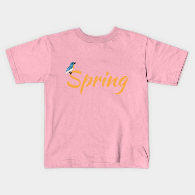 spring, bird, yellow Kids T-Shirt by DailyLifePrint